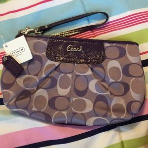Purple Coach Wristlet BNWT